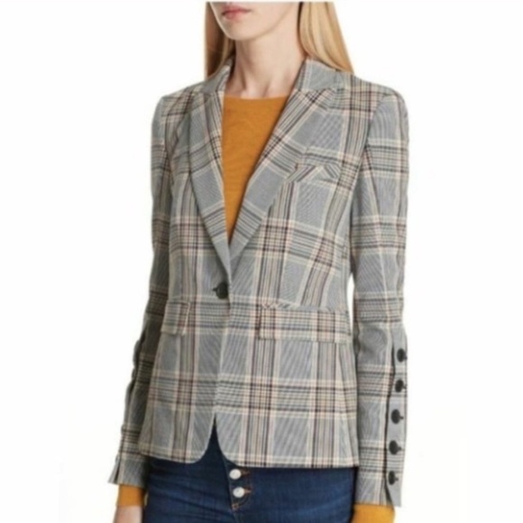 Veronica Beard Steele Dickey Plaid Jacket Blazer w/ maroon Dickey insert size 0 - Picture 5 of 14